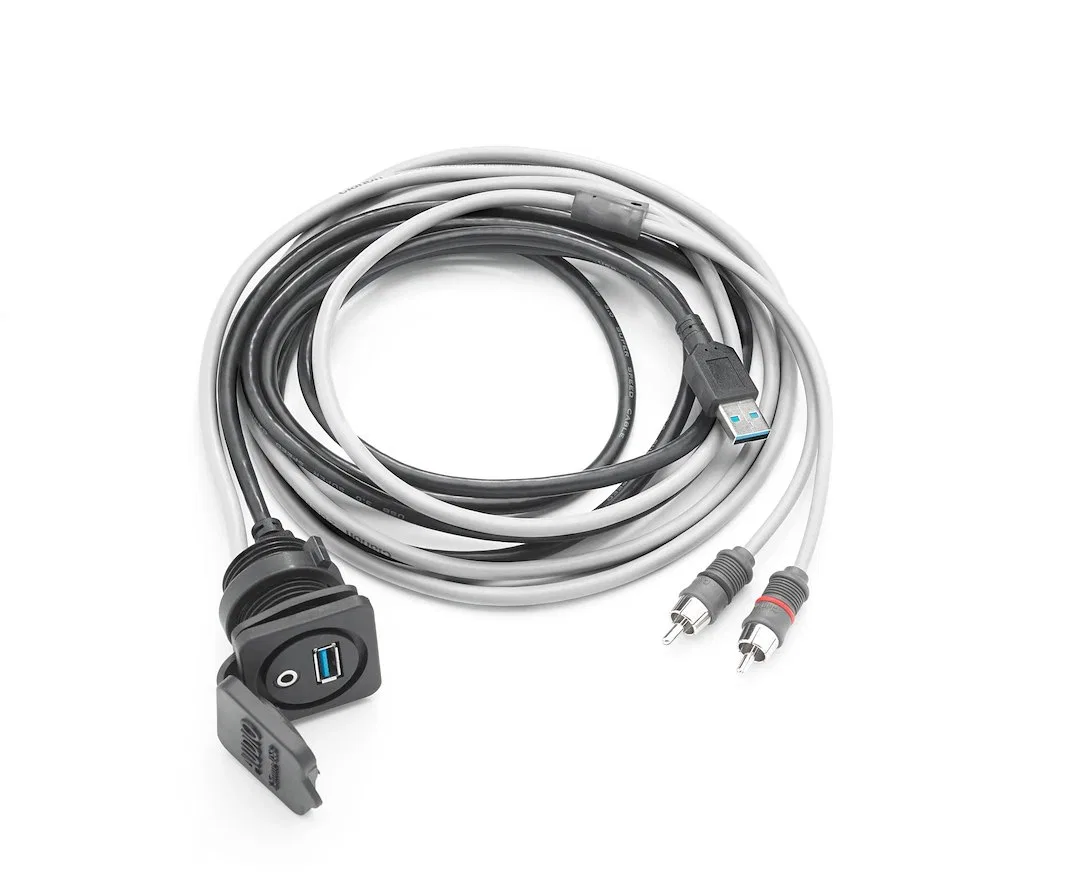 CMC-USB/3.5MM-PNL – CLARION USB Outlet, USB Port & 3.5Mm Mini AUX Audio Jack For Panel-Mounting, USB 2.0 & 3.0. AUX I...